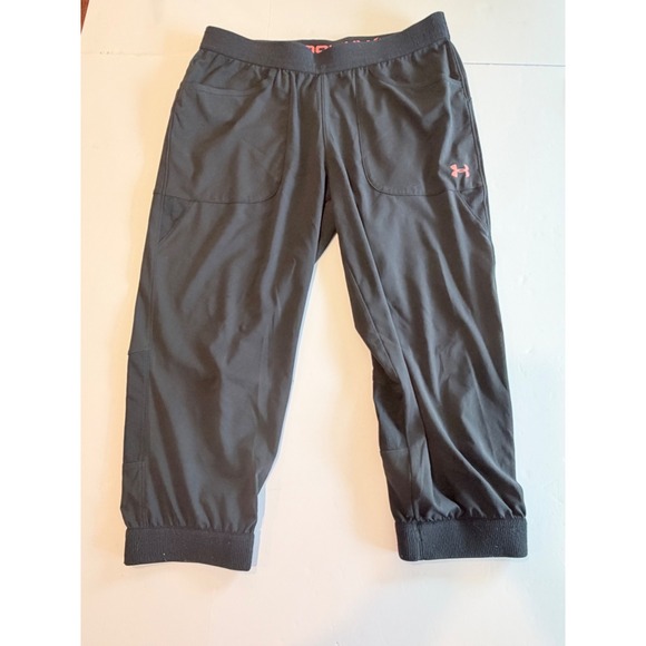 Under Armour Pants - Under Armour Womens Black Cropped Jogger Pants Loose Fit Medium